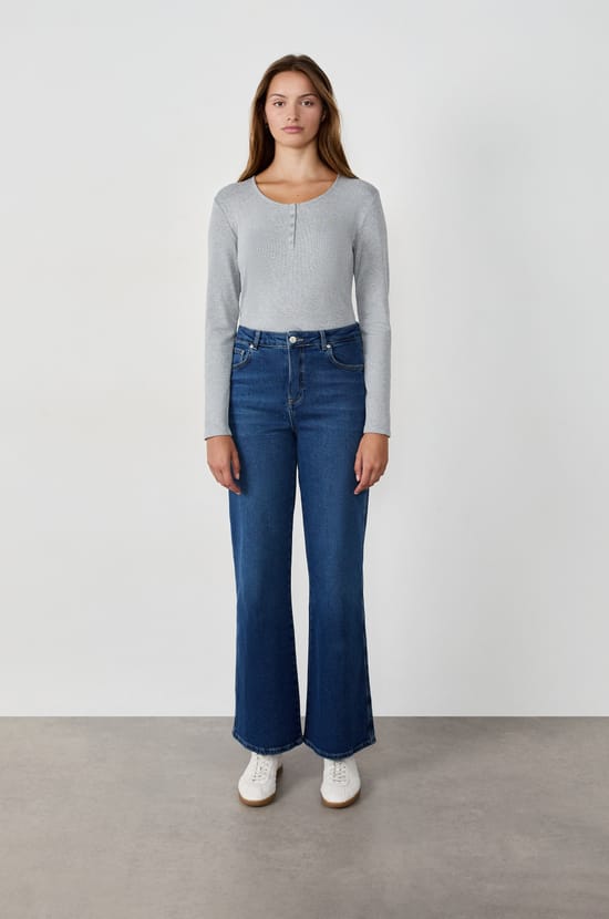 Straight cotton jeans;${refinementColor}