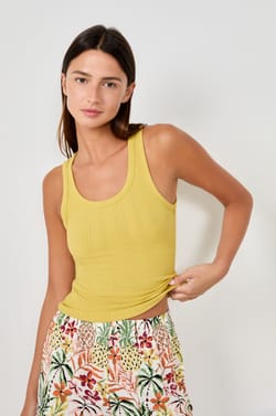 Débardeur côtelé en coton;${refinementColor}