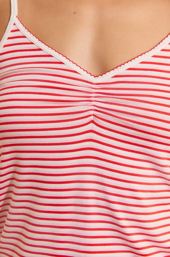 Caraco de pyjama &agrave; rayures;${refinementColor}