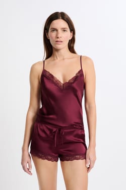 Short aus Seide mit Spitzendetails;${refinementColor}