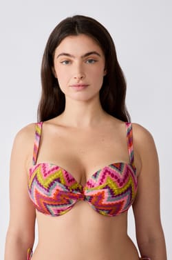 Bra de bikini bandeau estampado;${refinementColor}
