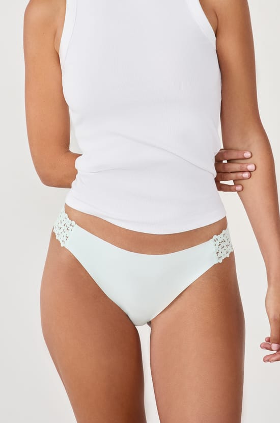 Culotte en microfibre et dentelle;${refinementColor}