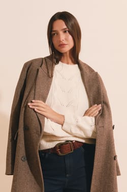 Pull manches longues avec laine;${refinementColor}