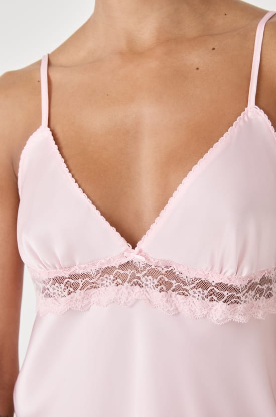 Short Satin Nightdress;${refinementColor}