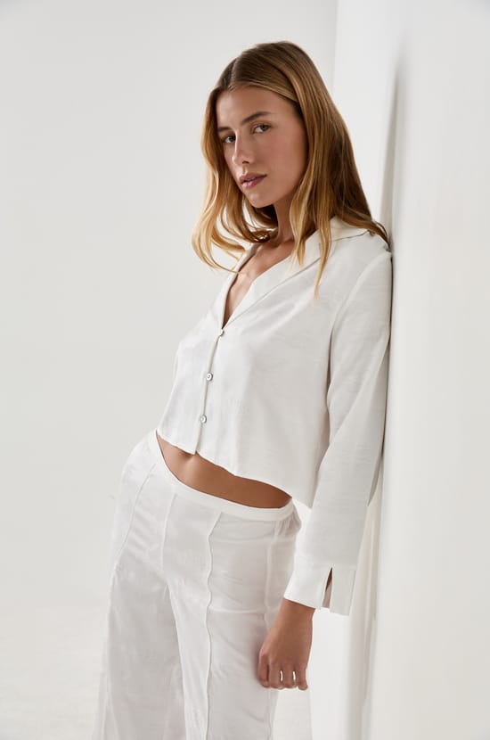 Satin Pajama Shirt;${refinementColor}