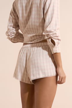 Short de pyjama &agrave; carreaux avec coton;${refinementColor}