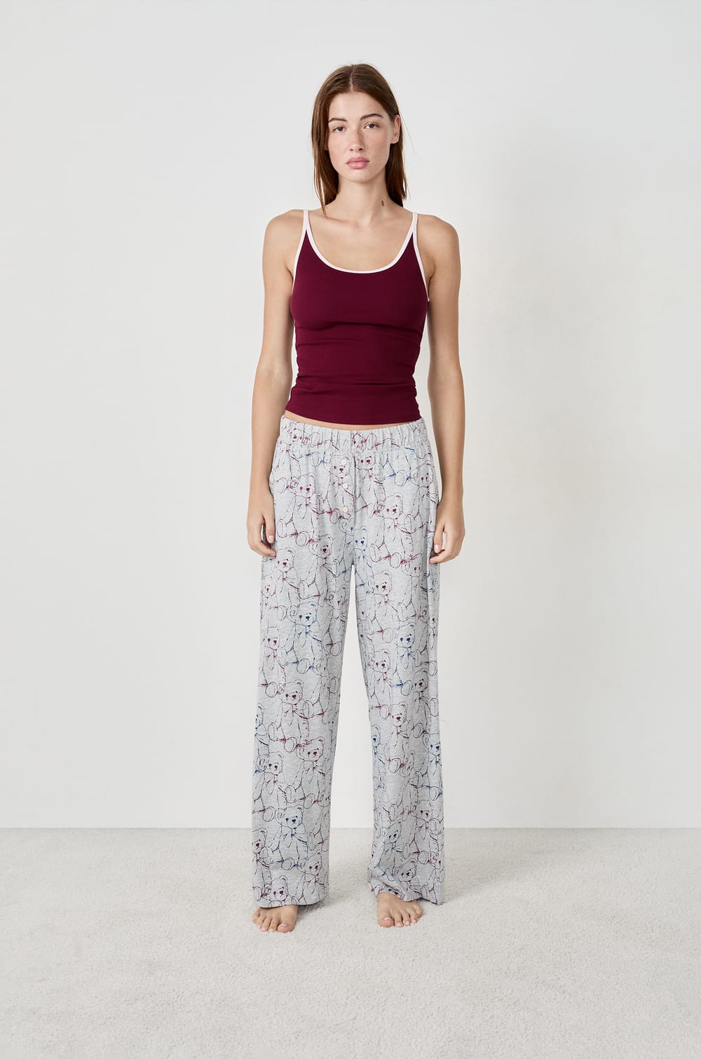 Pantalon de pyjama avec imprim&eacute;s;${refinementColor}