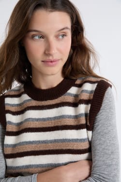 Sleeveless Striped Sweater;${refinementColor}