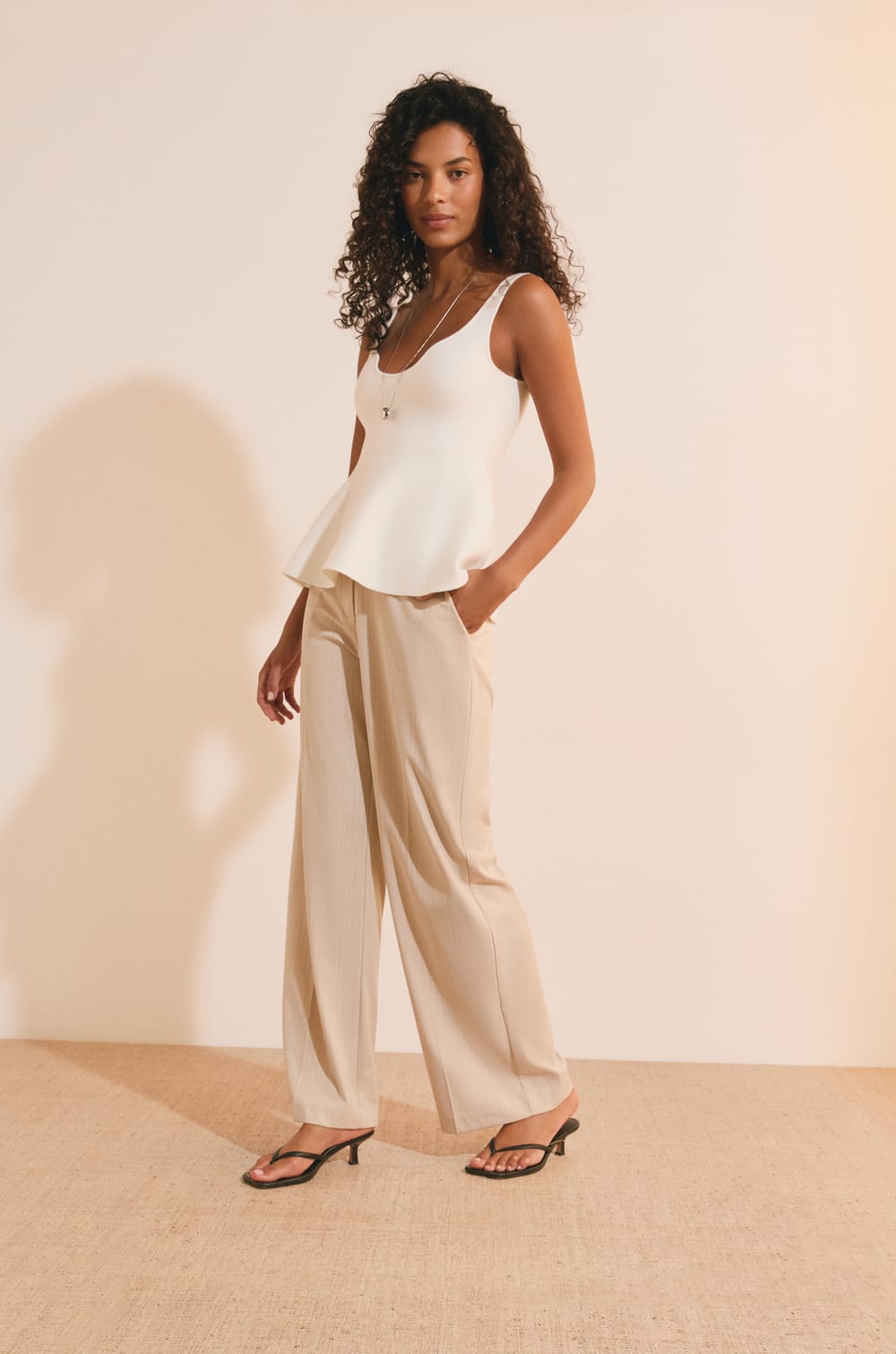 Pantalon &agrave; rayures;${refinementColor}
