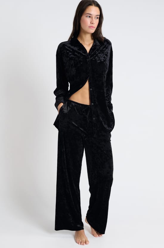 Pantalón de pijama de terciopelo;${refinementColor}