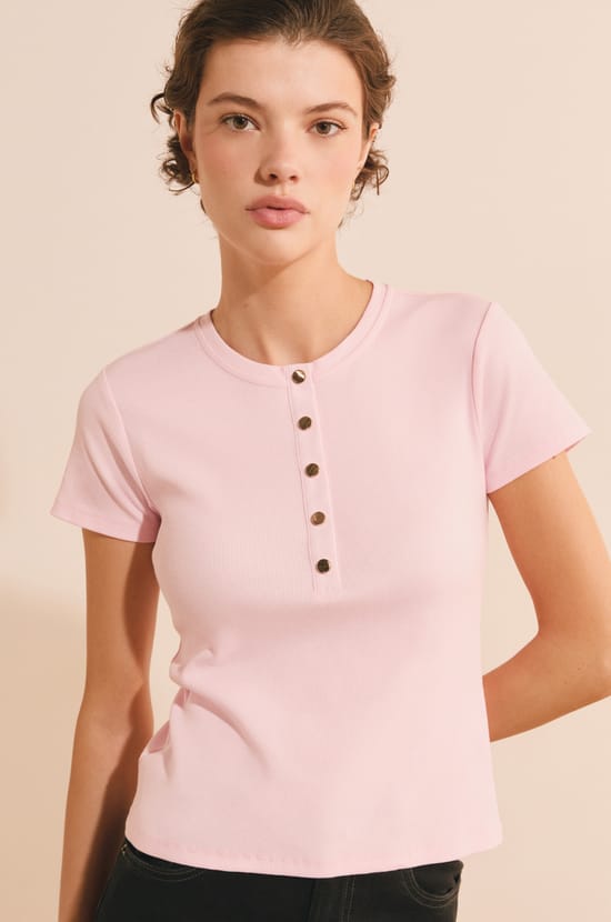 T-shirt manches courtes en coton;${refinementColor}
