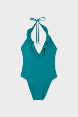 One-Piece Swimsuit with Ruffles;${refinementColor}