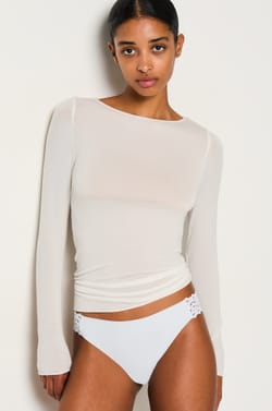 Microfibre and Lace Brief;${refinementColor}