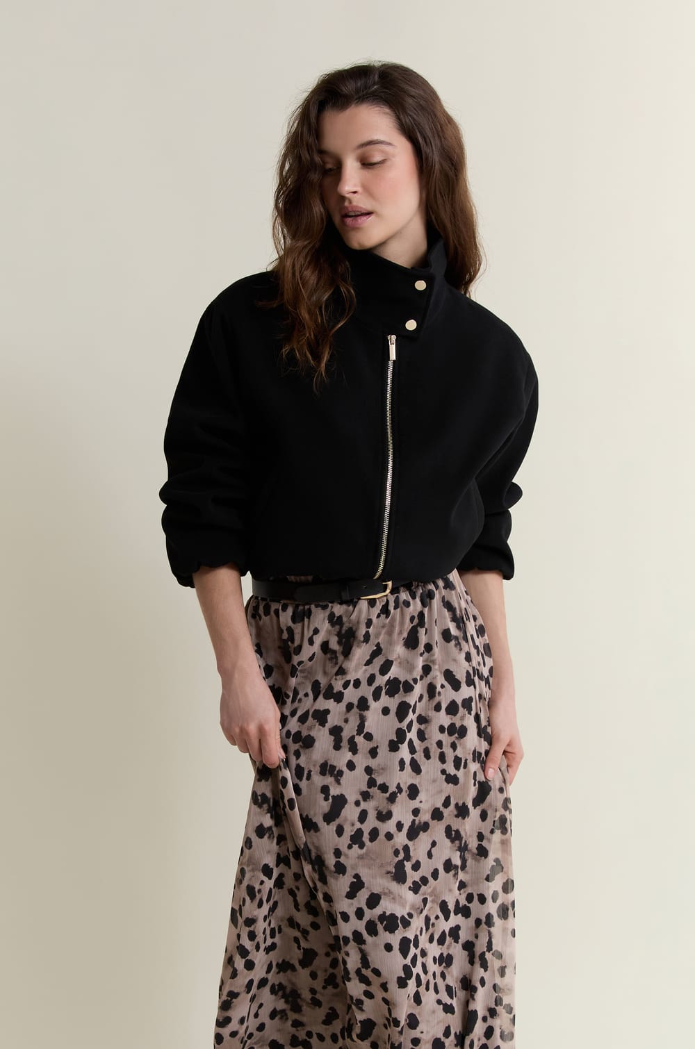 Jupe longue &agrave; imprim&eacute;;${refinementColor}