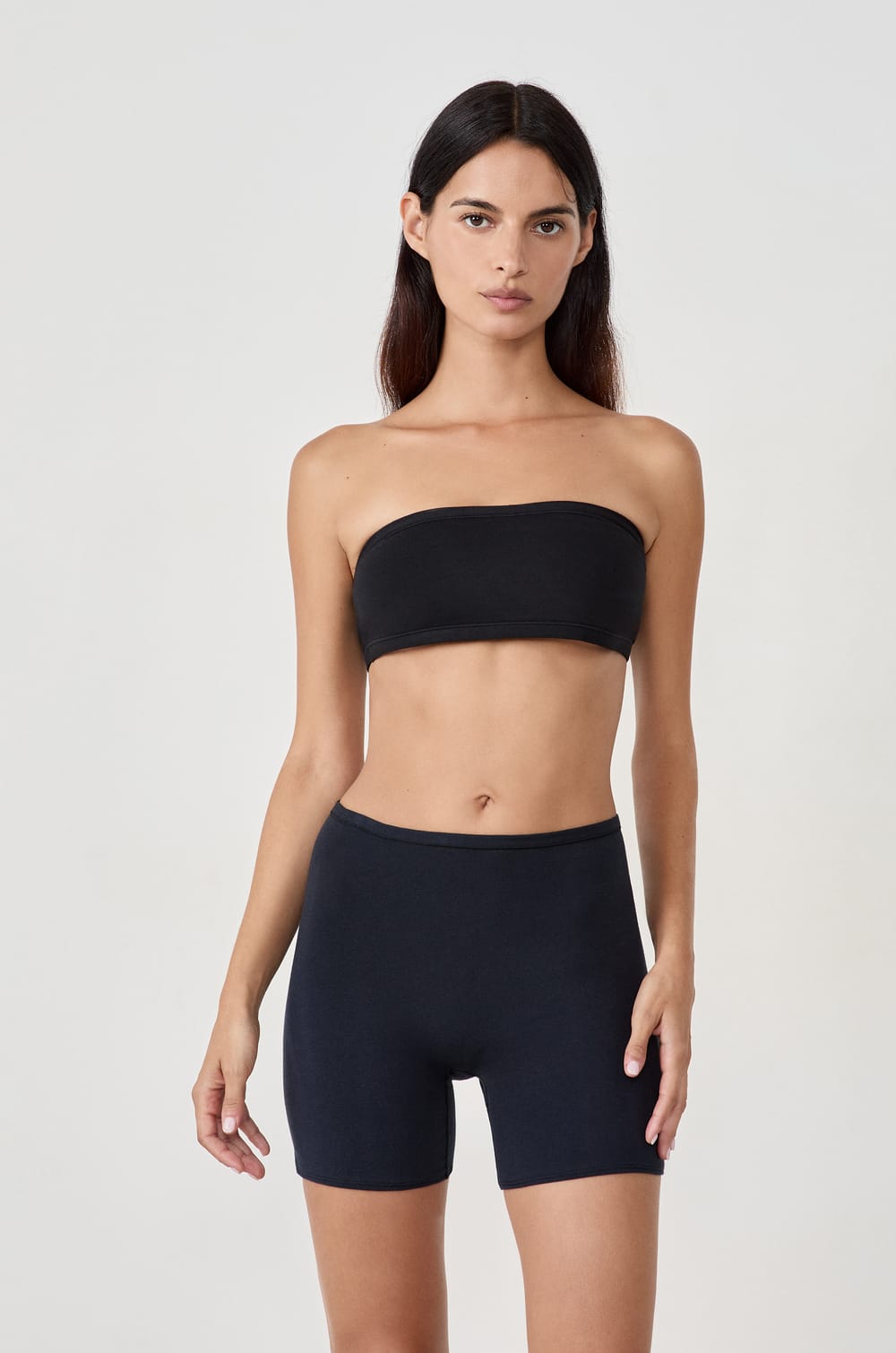 Organic cotton stretch cycling shorts;${refinementColor}