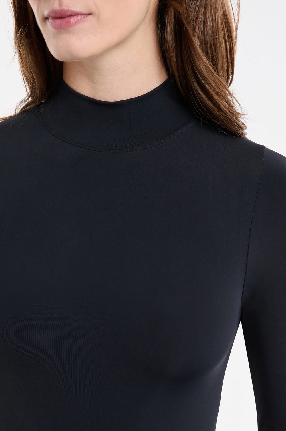 Long-sleeved High Neck Bodysuit;${refinementColor}