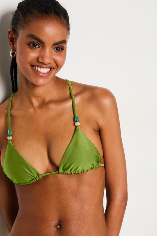Triangle Beaded Detail Satin Bikini Top;${refinementColor}