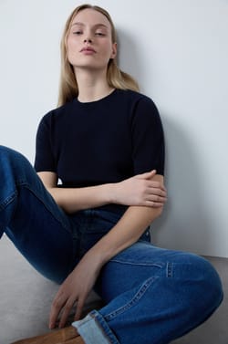 Short-sleeved sweater;${refinementColor}