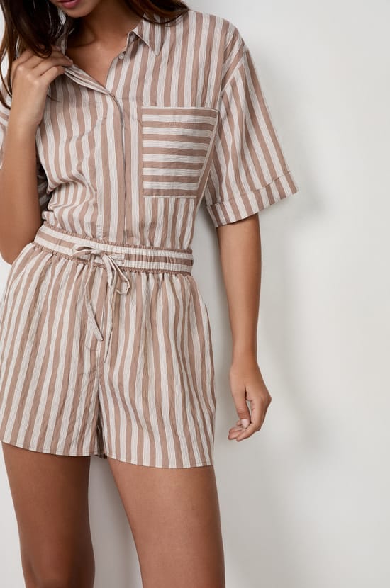 Striped Fluid Shorts;${refinementColor}