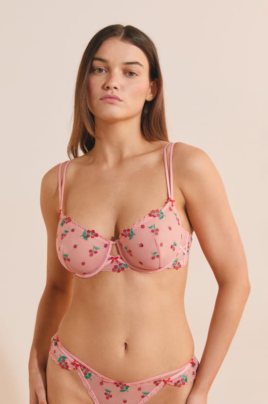 Soutien-gorge N.9 - Balconnet avec broderies tomates;${refinementColor}