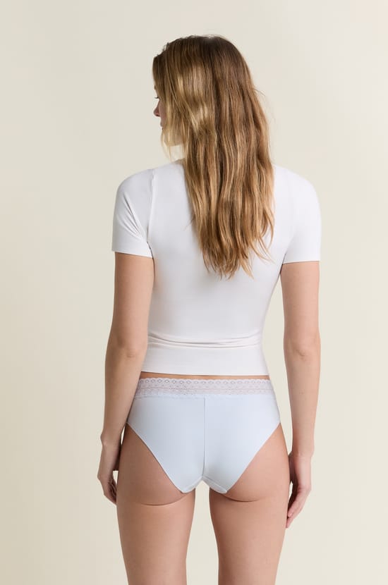 Cotton Boyshort with Back Seam;${refinementColor}