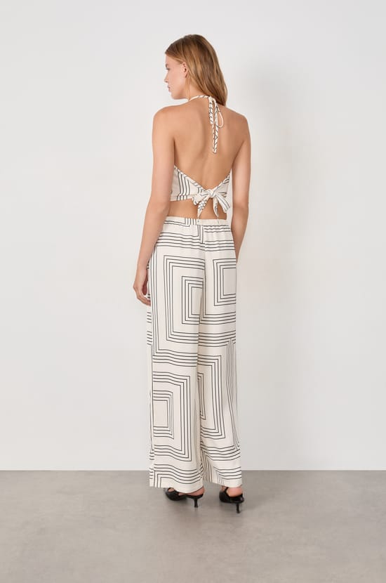 Pantalon satiné imprimé;${refinementColor}