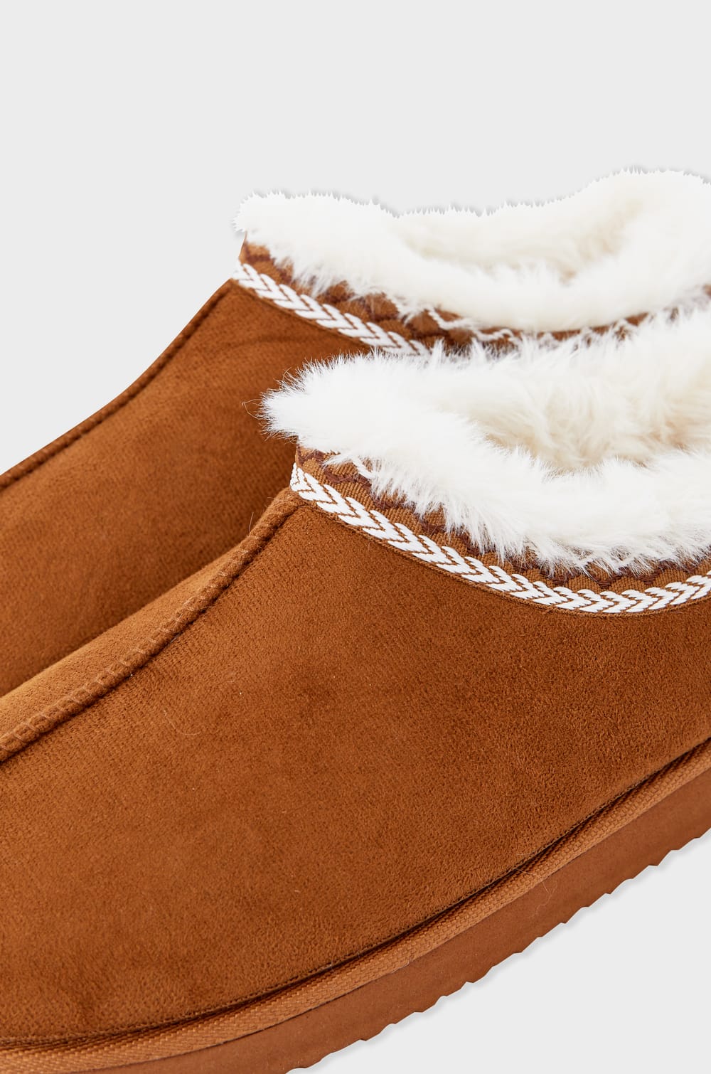 Velvet-Effect Mule Slippers;${refinementColor}