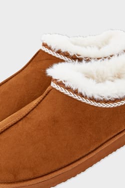 Velvet-Effect Mule Slippers;${refinementColor}