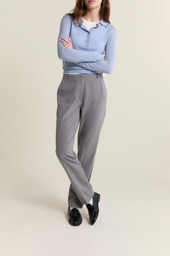 Pantalon habill&eacute; &agrave; rayures;${refinementColor}