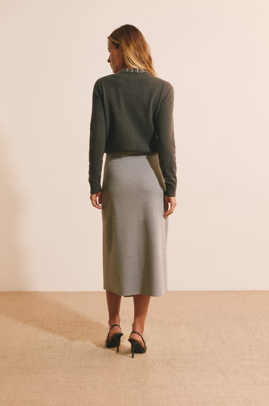 Jupe midi avec coton;${refinementColor}