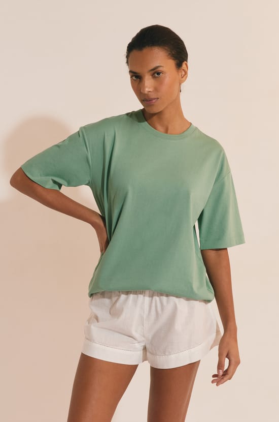 T-shirt de pyjama manches courtes en coton;${refinementColor}