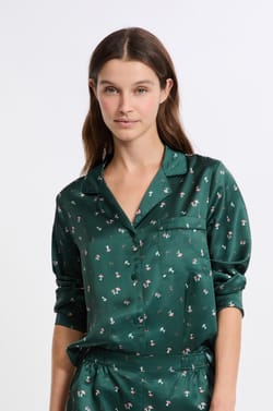 2-Piece Satin-Effect Patterned Pajama Set;${refinementColor}
