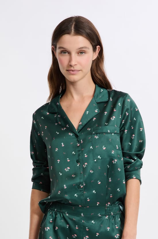 Pyjama 2 pièces à motifs effet satin;${refinementColor}