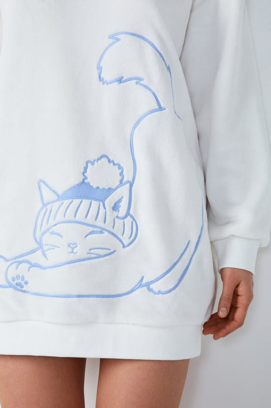 Fleece Pajama Sweatshirt;${refinementColor}