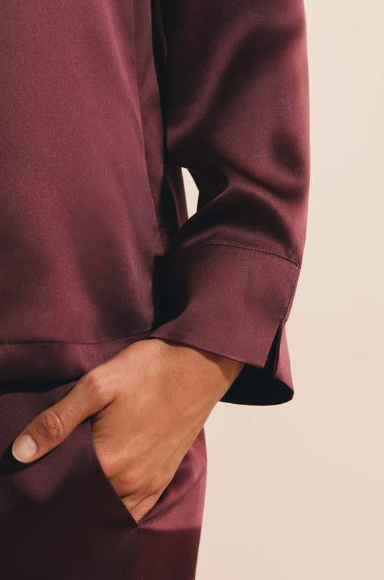 Chemise de pyjama en soie;${refinementColor}