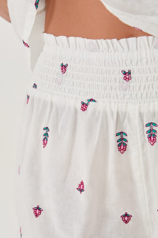 Short de pyjama à imprimés en coton;${refinementColor}