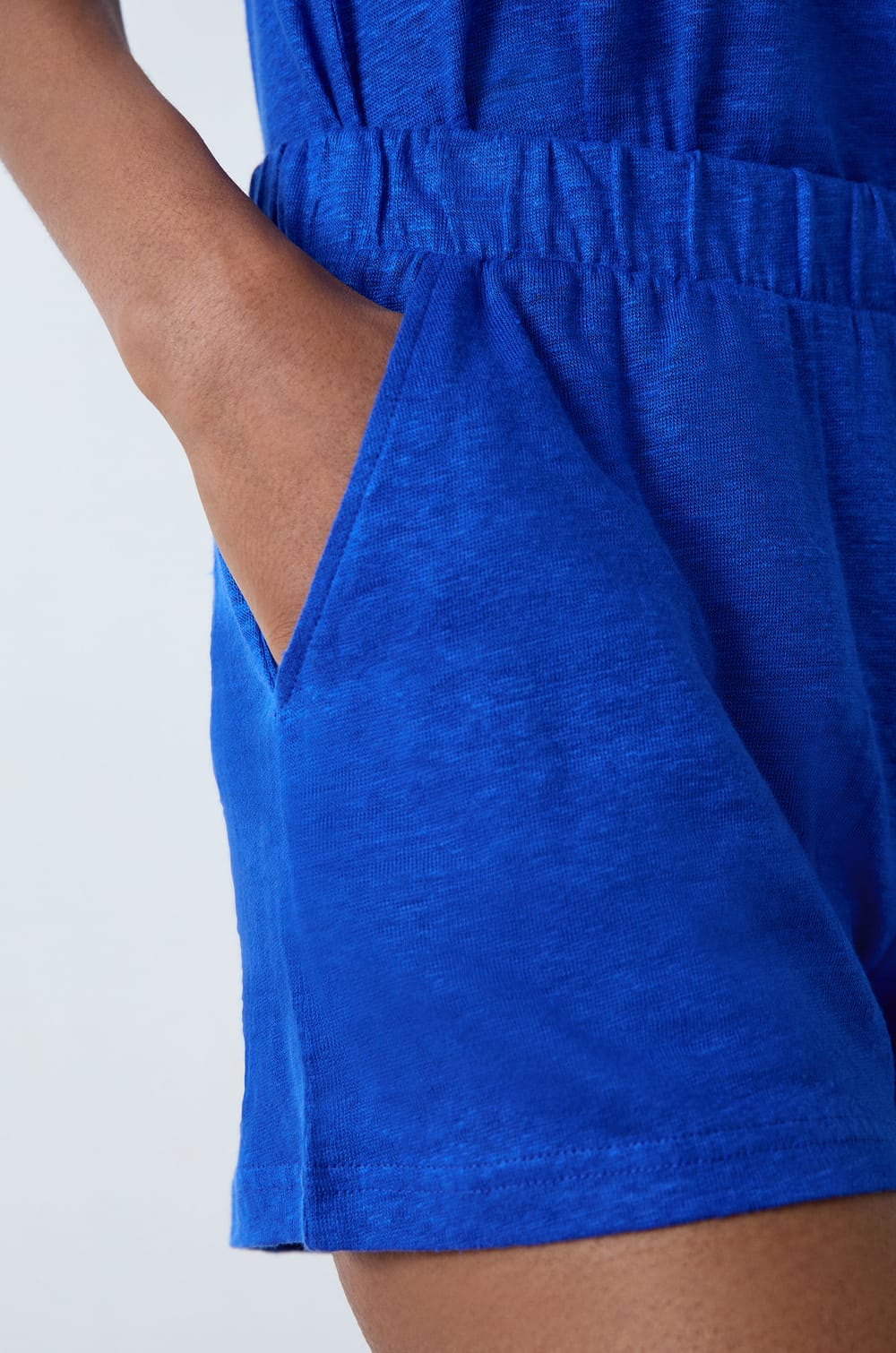 Linen Pyjama Shorts;${refinementColor}