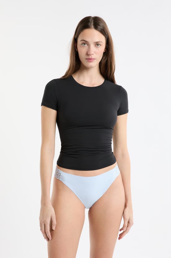 Microfibre and Lace Brief;${refinementColor}