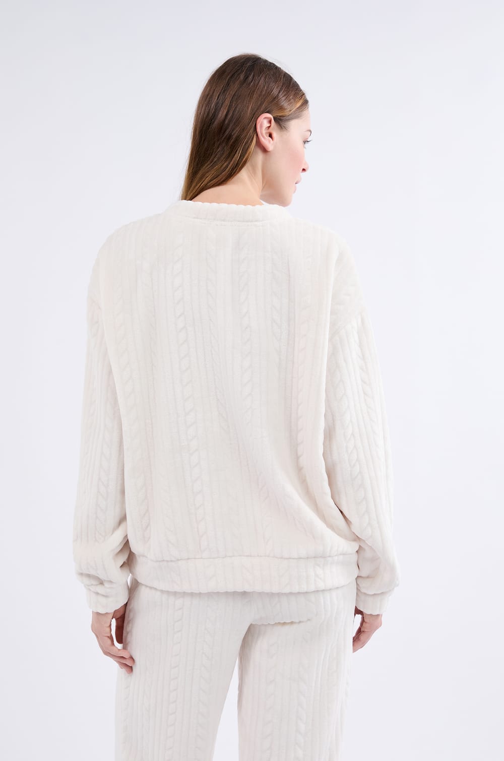 Sweatshirt de pyjama effet velours;${refinementColor}
