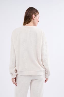 Sweatshirt de pyjama effet velours;${refinementColor}