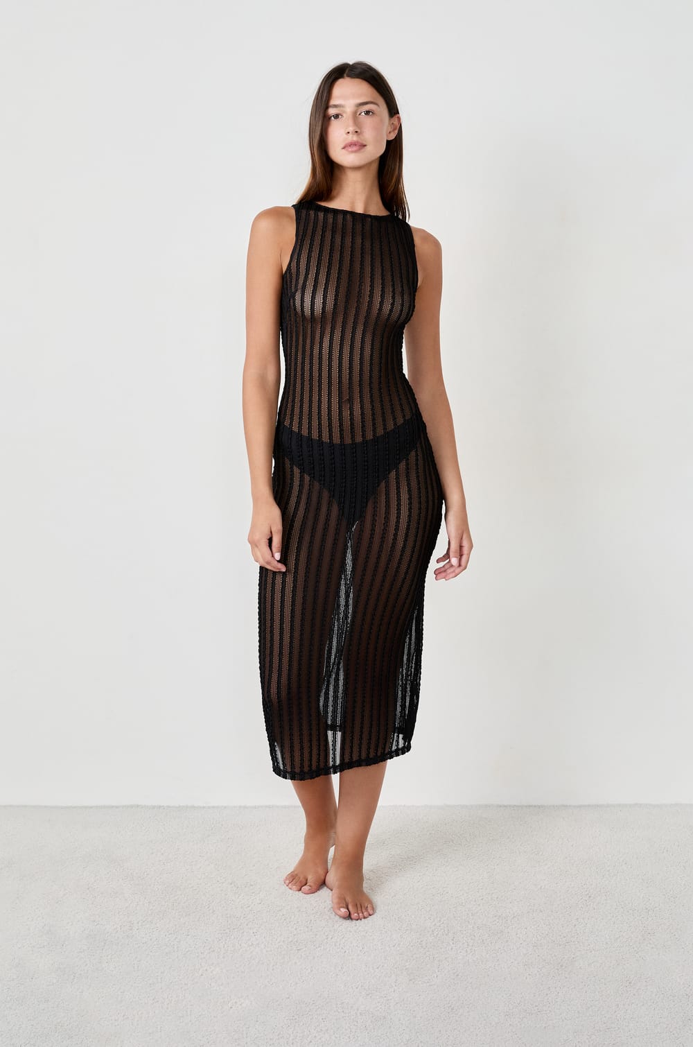 Nuisette longue transparente;${refinementColor}