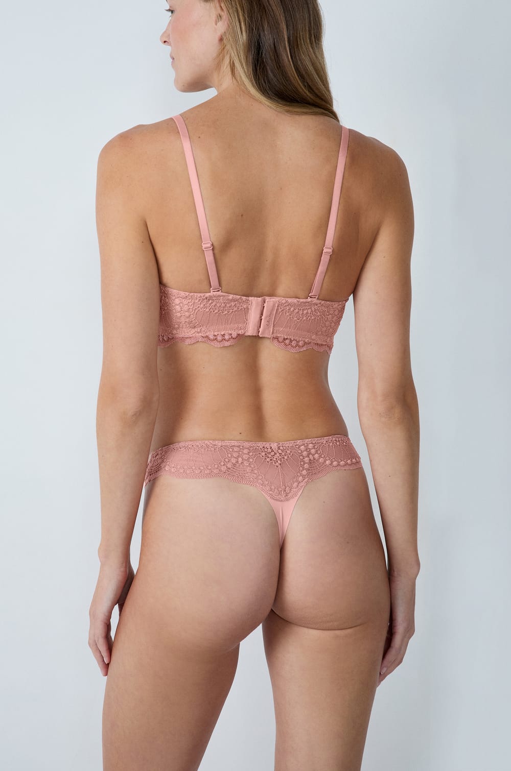Microfibre and Lace Thong;${refinementColor}