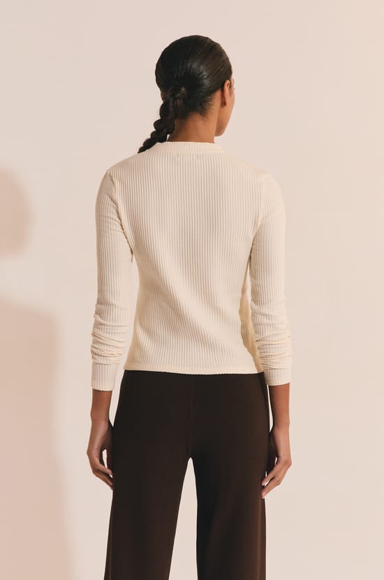 Ribbed Cotton Cardigan;${refinementColor}