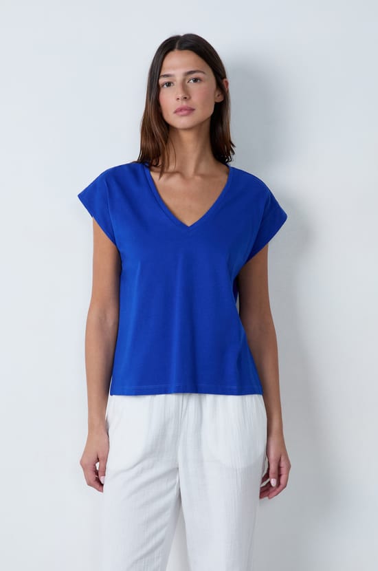 T-shirt manches courtes en coton;${refinementColor}