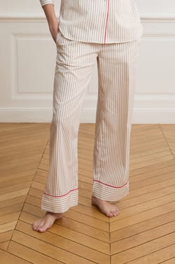 Pantalon de pyjama &agrave; rayures avec coton;${refinementColor}