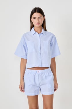 Striped Pyjama Shorts;${refinementColor}