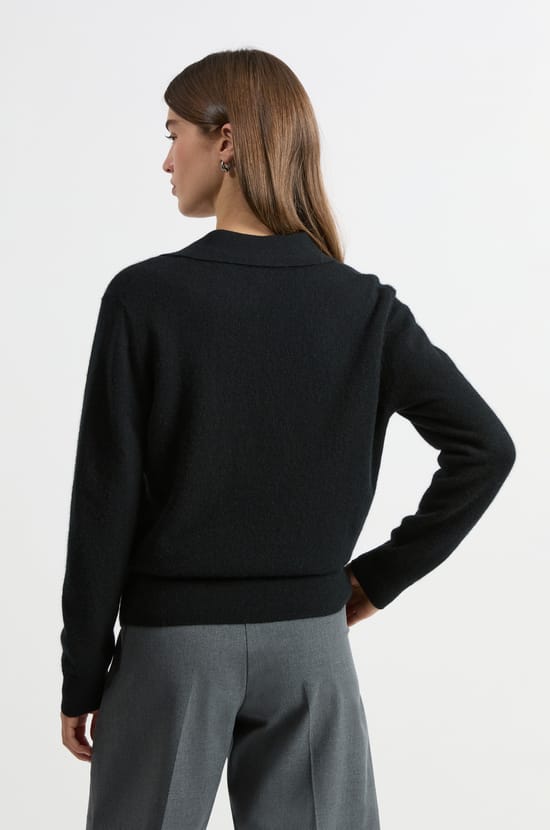 Cashmere polo neck sweater;${refinementColor}