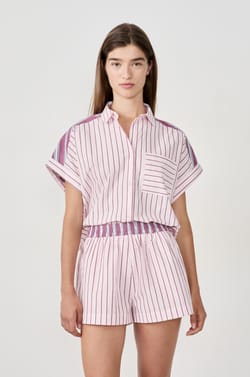 Pantal&oacute;n cortos de pijama a rayas;${refinementColor}