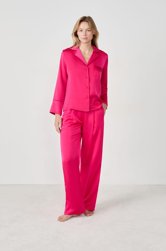 Chemise de pyjama satinée;${refinementColor}