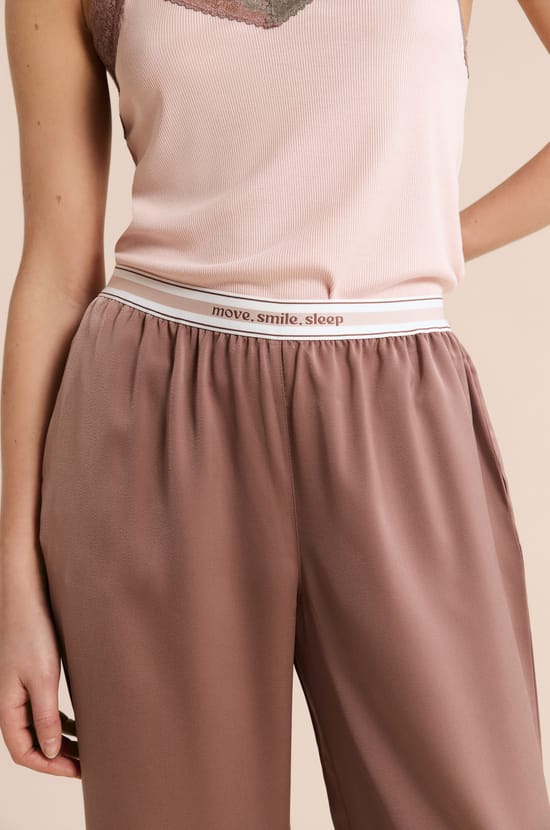 Pyjama Trousers with Elastic Waist "move, smile, sleep;${refinementColor}